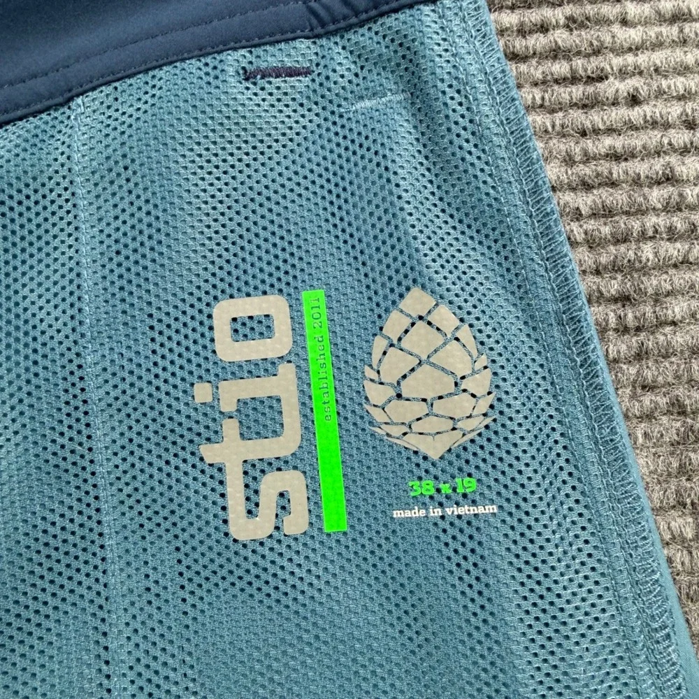 Stio Mens 38 Board Shorts Teal Blue Green Stretch Swim Trunks Active Bottoms